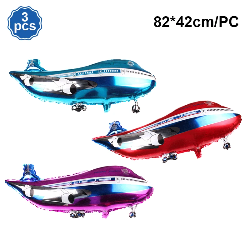 Airplane Foil Balloon Set 32in Number Balloons Banner Kids Boys Girls Airplane Birthday Decorations Aviator Baby Shower Supplies: MINT GREEN