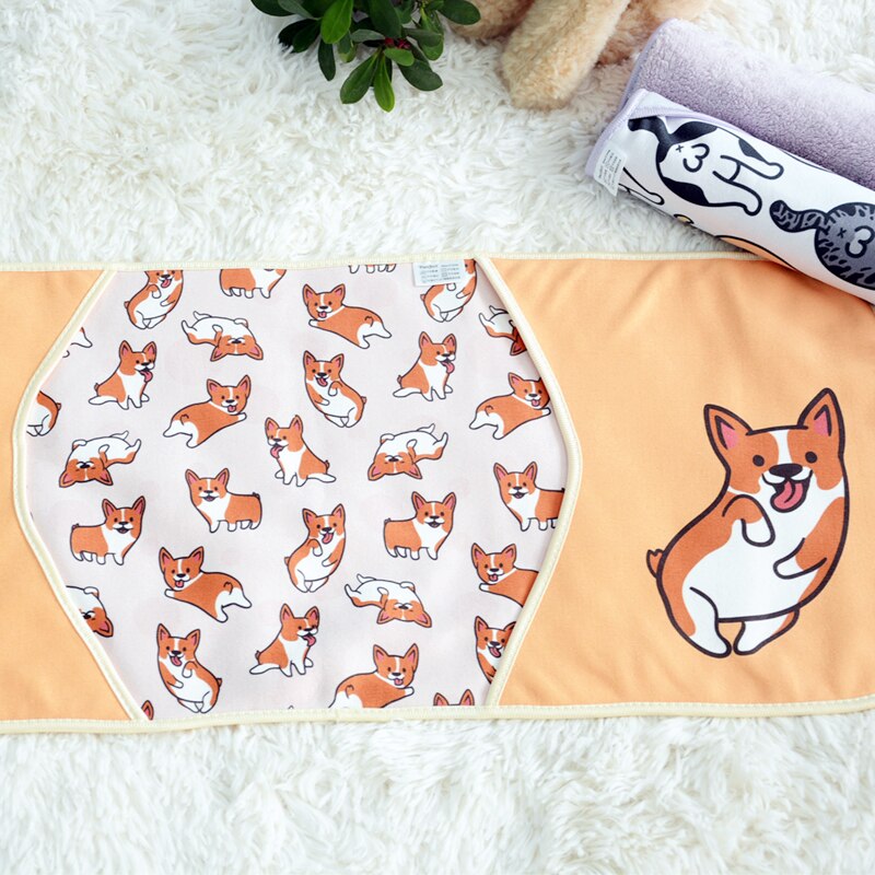 Hundeabsorberende håndkle kjæledyr hund badehåndkle kjæledyr tørkehåndkle ultraabsorberende mikrofiber mykt materiale mikrofiber potetrykk badehåndkle