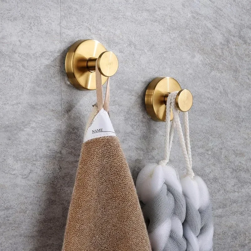 Ganchos de ventosa de acero inoxidable, gancho montado en la pared sin perforaciones, soporte para colgar toallas, ventosa de vacío para baño y cocina, 6/1 ud.