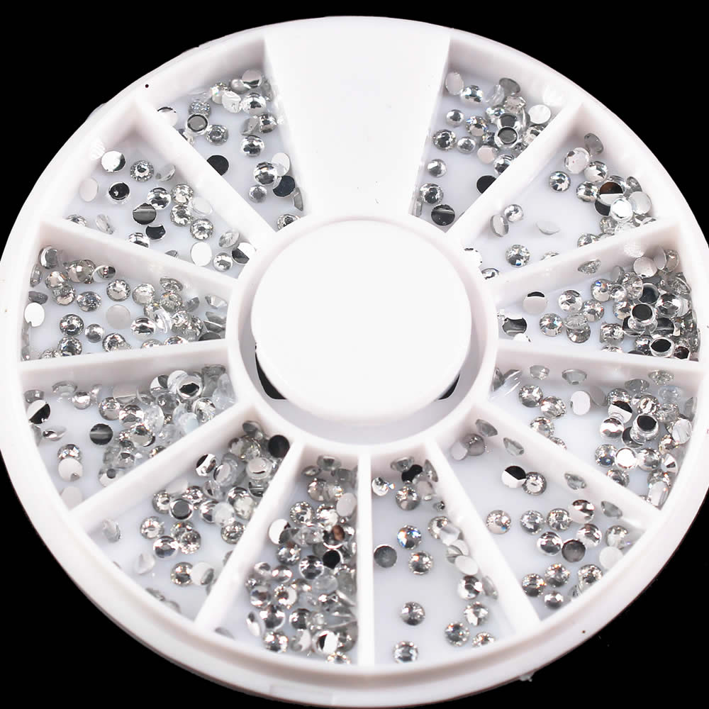 30 mønstre negle rhinestones sten ab farve rhinestone perler manicure til negle kunst dekorationer krystaller tilbehør: B