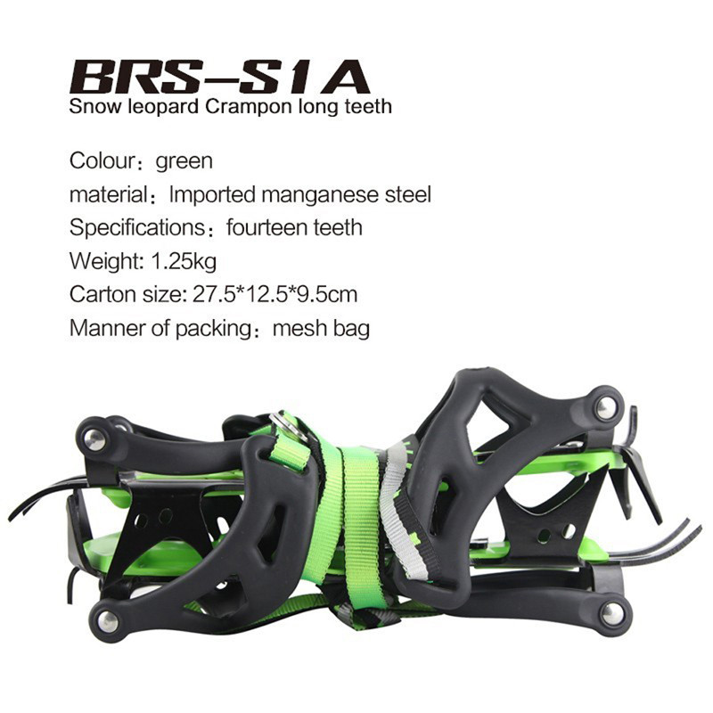 BRS Klimmen Veertien Tanden 25/40mm Ijs Stijgijzers Winter Sneeuw Boot Schoen Covers Grijper Mangaan Staal Ijs Grijpers stijgijzers