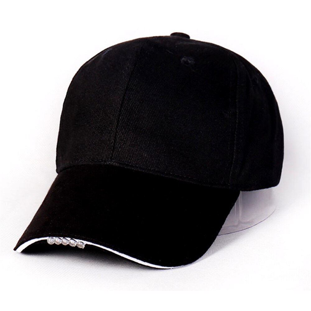 Casquette réglable pour escalade, chapeau à piles, avec lampe de poche, pour pêche, Jogging, Baseball, randonnée