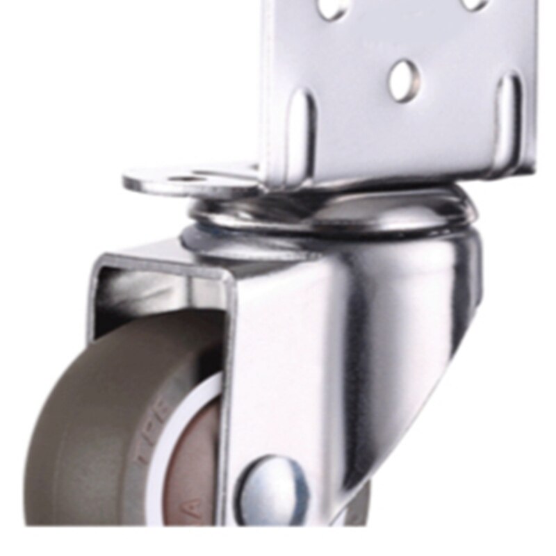 L-Vormige Plaat Swivel Caster Kogellager L-Clip Side Mount Plaat Tpe Rubber Wiel Metalen Behuizing 4 pack Stille Moving