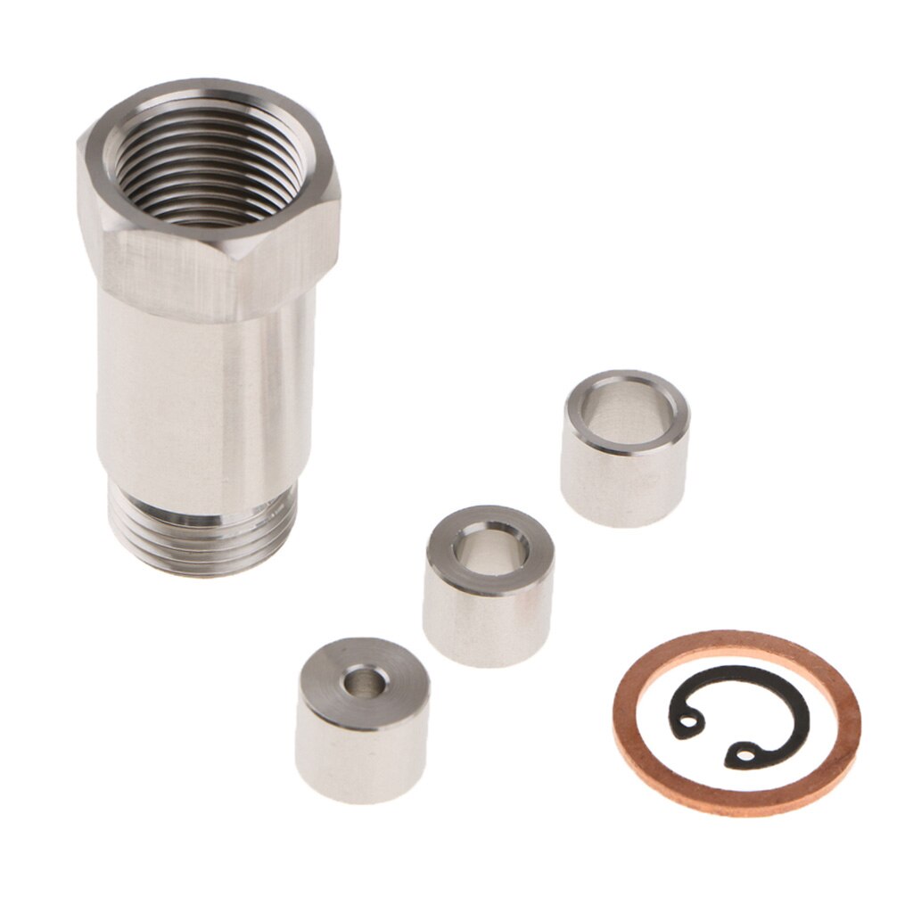 Replacement 1 Set Car Stainless Steel M18x1.5mm O2 Oxygen Sensor Bung Extension Spacer Adapter Kits Silver