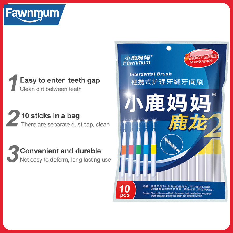 Fawnmum 1X10Pcs Rager Twee-Kleur Haren Volwassen Tandenborstel Ik-Vorm Tandenstokers Bretels Borstel Schoon Tand Oral Care tool