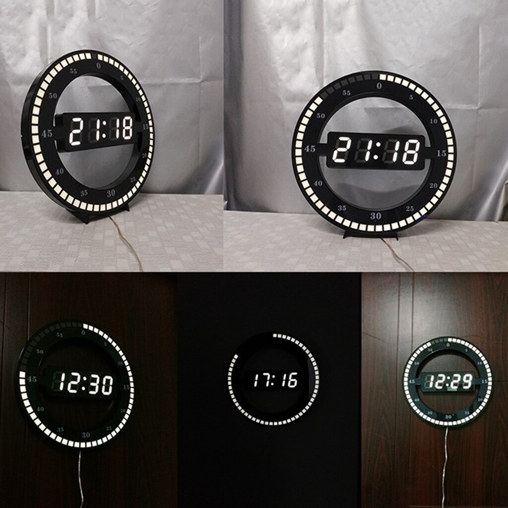 Reloj de pared colgante Digital eléctrico reloj con pantalla LED Ajustar brillo reloj de sobremesa