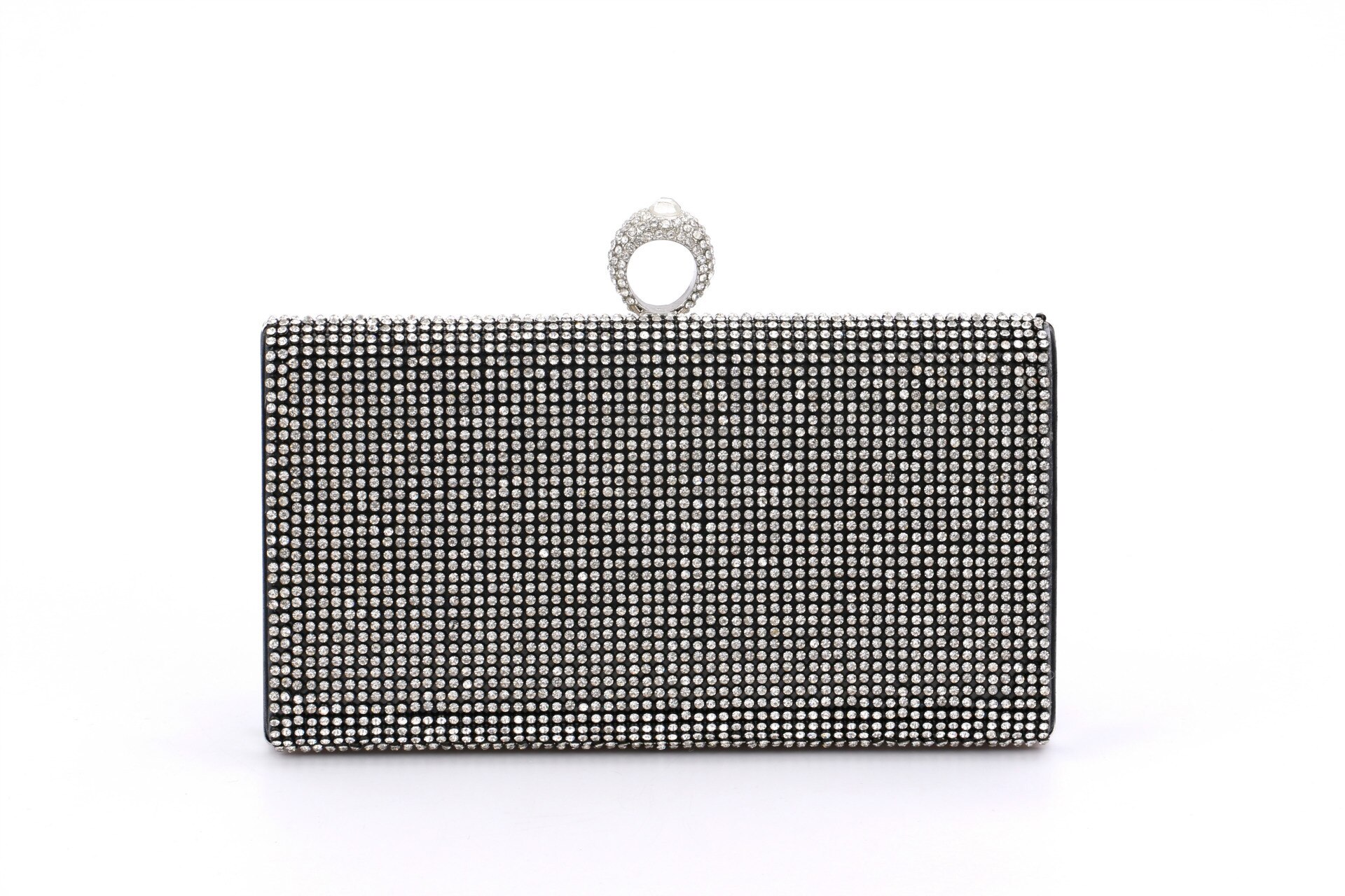 Clothmile Bride Purse - Diamond Glitter Wedding Clutch With Pearl Detachable Chain For Bridal Party