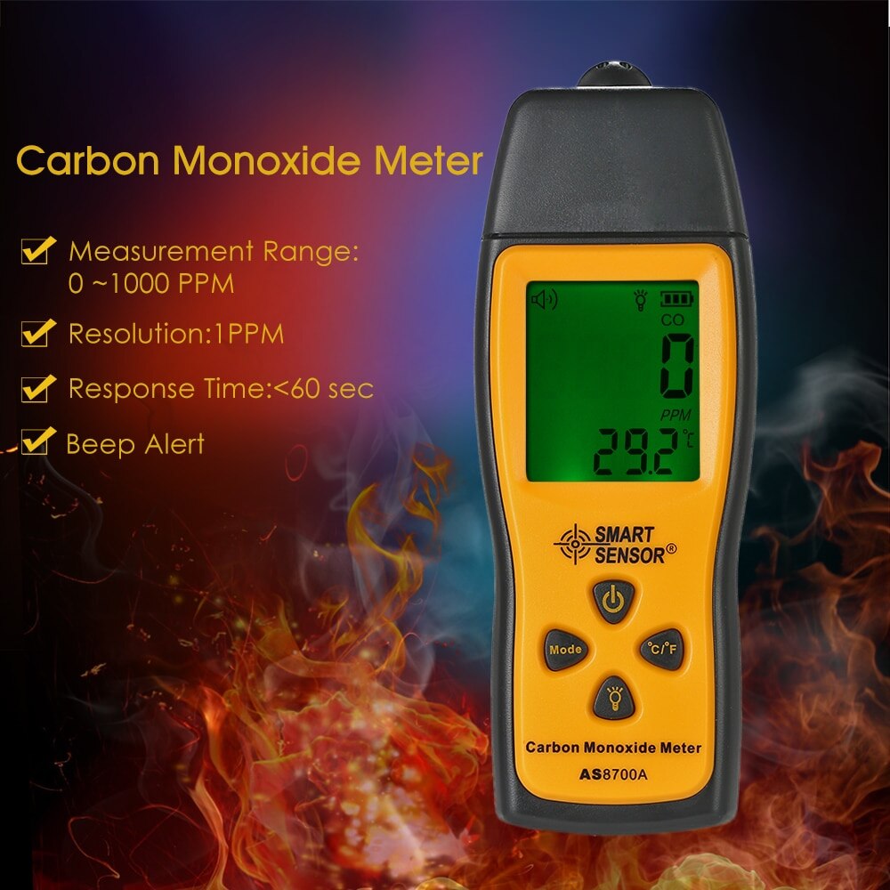 Co Gas Analyzer Mini Carbon Monoxide Meter Tester Gas Detector Monitor Lcd Diaplay Sound Light 3710