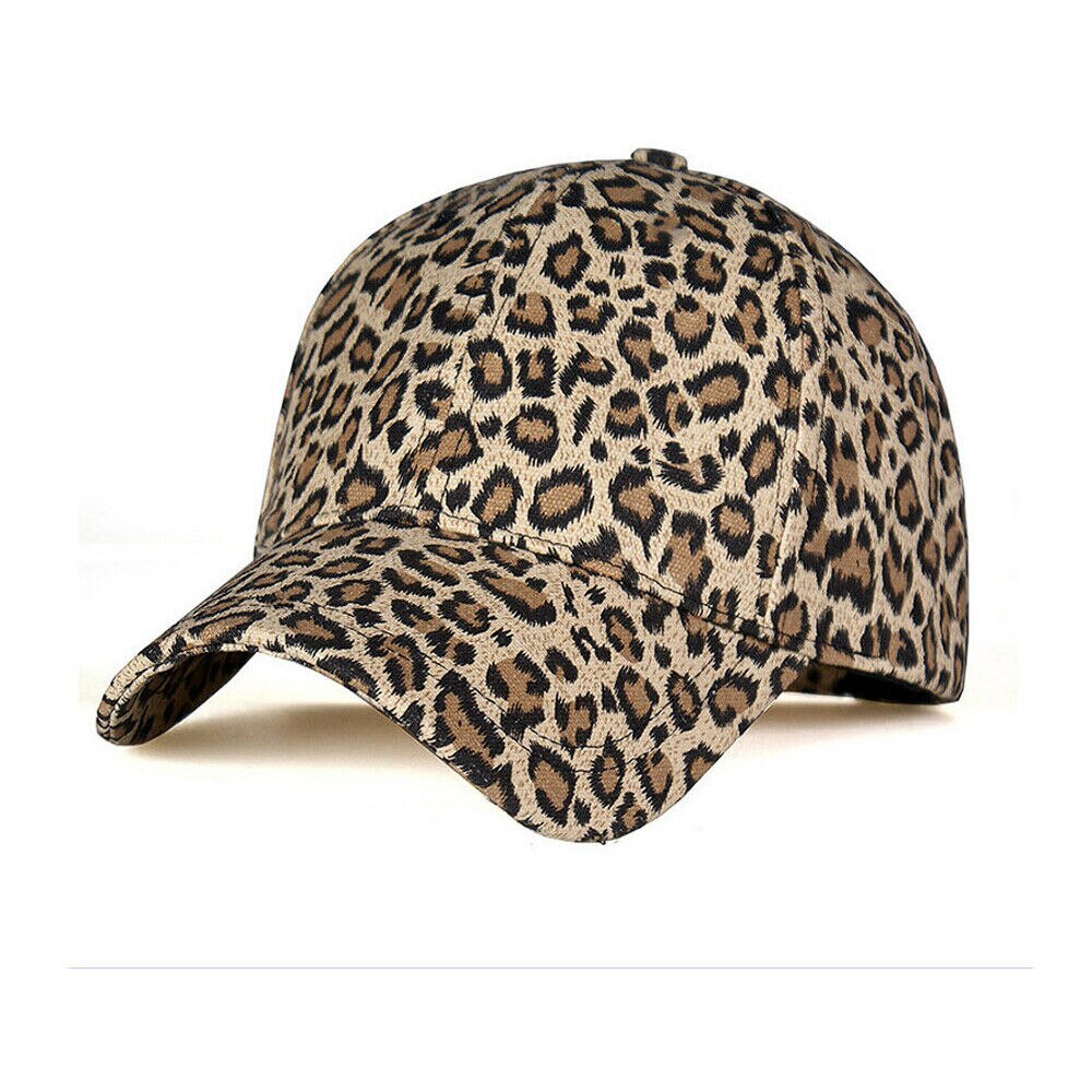 Kvinder leopard baseball cap snapback hat udendørs sport justerbare hætter: Guld