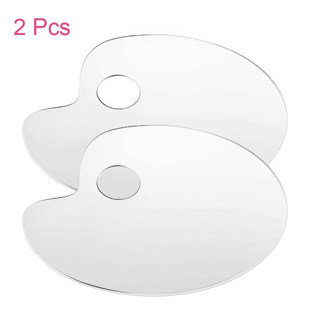 2pcs Clear Acrylic Paint Palette Paint Color Mixing Palette Pigment Tray Easy Clean for Oil Watercolour Gouache Painting Tools: 2pcs