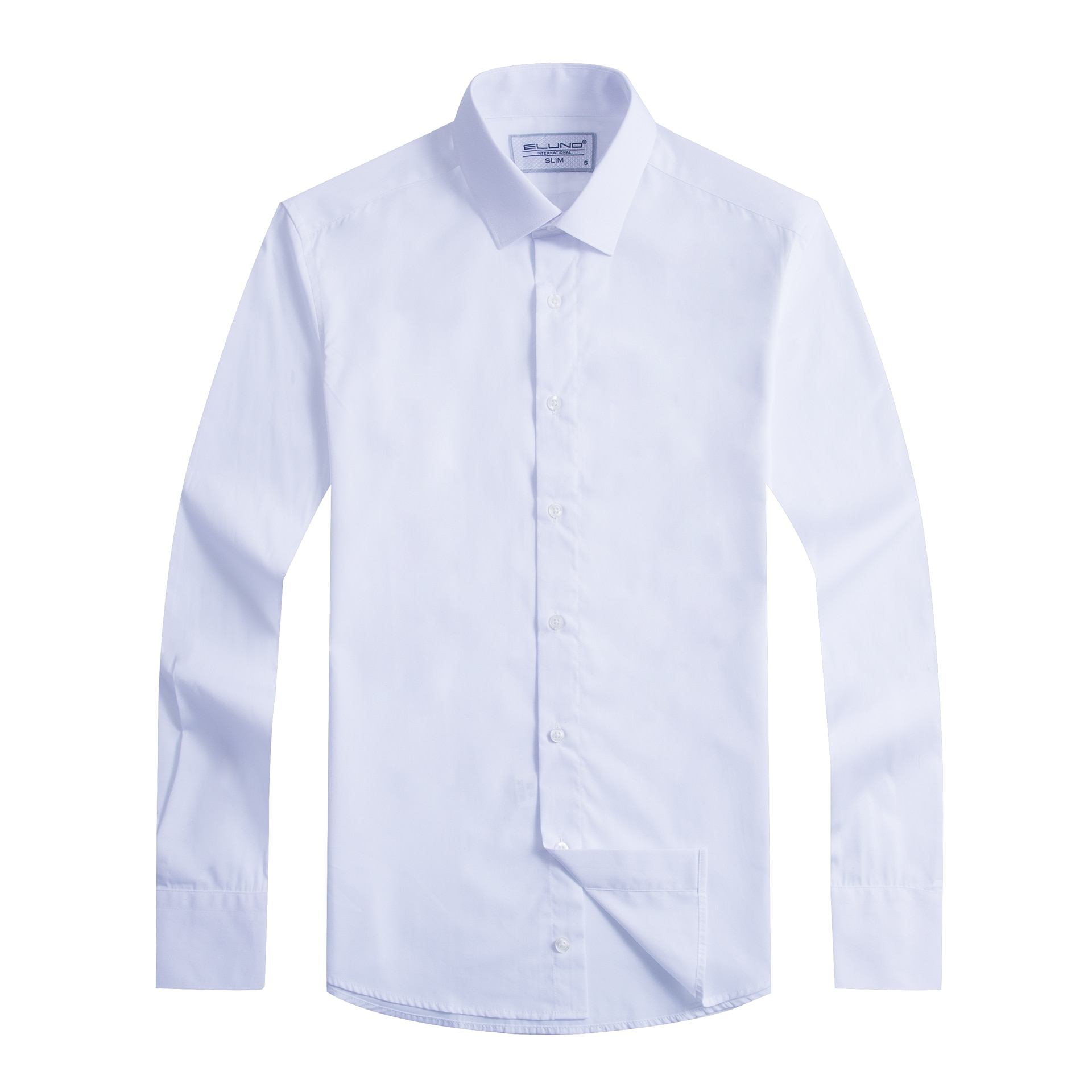 Chemise cintrée à manches longues pour hommes, vêtement masculin de , doux et confortable, blanc et pour les mariages et les affaires