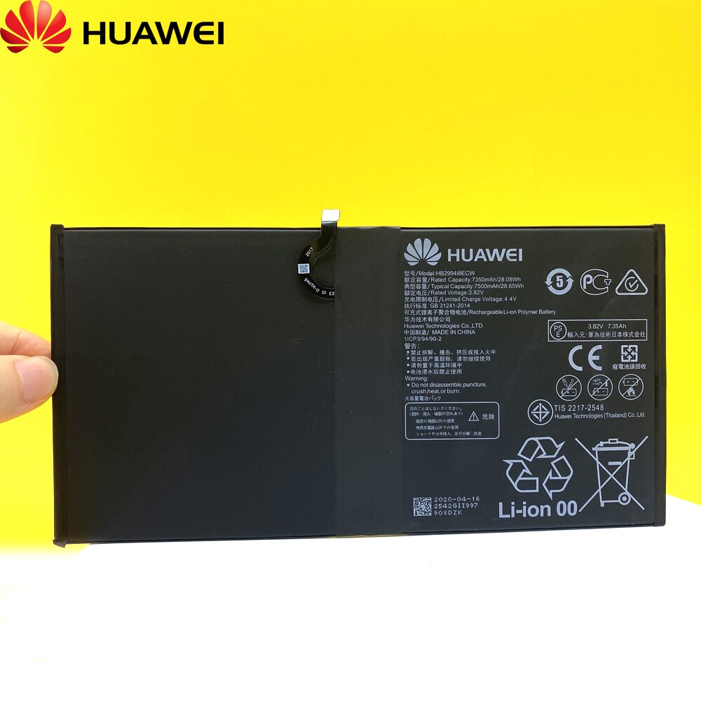 Huawei HB299418ECW Tablette Batterie Pour Huawei MediaPad M5 PRO 10.8 CMR-AL19/CMR-W19/AL09 7500mAh Original Tablette Batterie