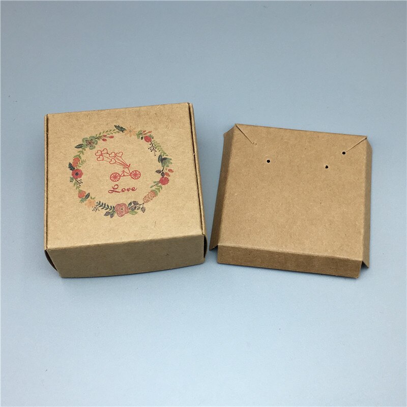 Paper Cardboard Aircraft Packing Boxes Jewelry Set Kraft Boxes Necklace Pendant Earring Displays Box: Love