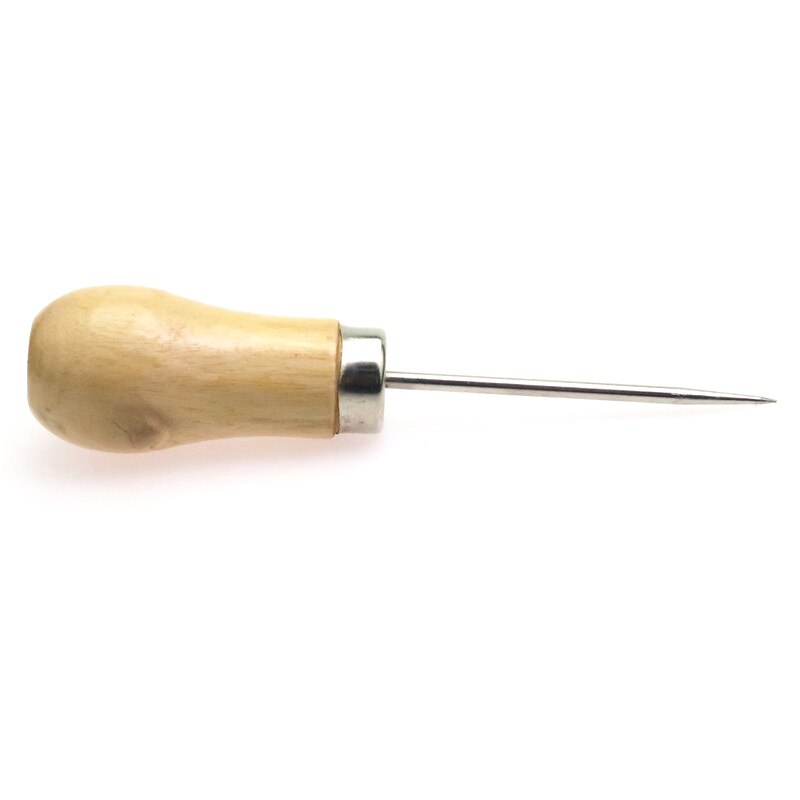 Leather Craft Awl Tool Hole Wooden Handle Awls DIY Stitching Awl Pin Punch Hole Shoe Repair Tool Hand Stitch Pin Punching Tools: A