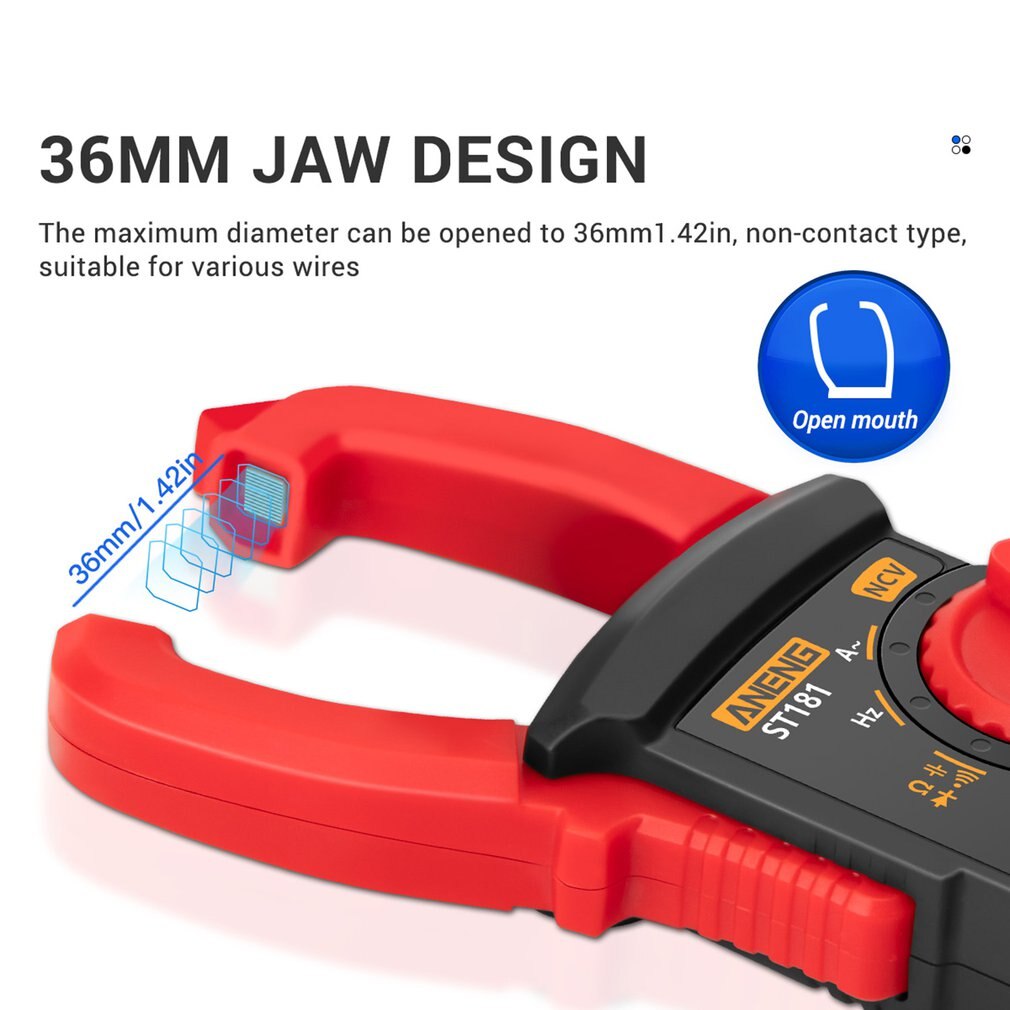 ST181/182 Digital Clamp Meter DC/AC Current 4000 Counts Multimeter Ammeter Voltage Tester Car Amp Hz Capacitance NCV Ohm Test