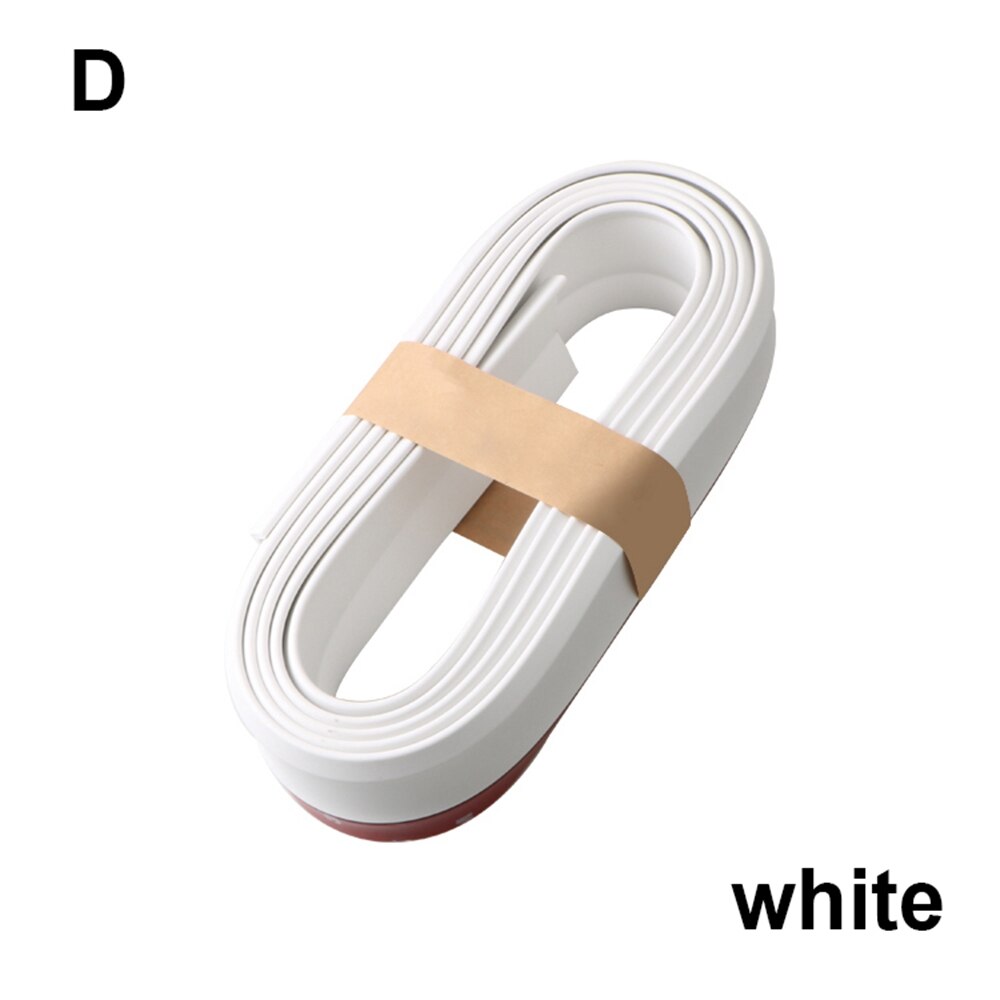 2.5M Universal Car Front Bumper Protector Rubber Guard Car Protector Front Bumper Guards Lip Splitter Auto Bumper Exterior: White