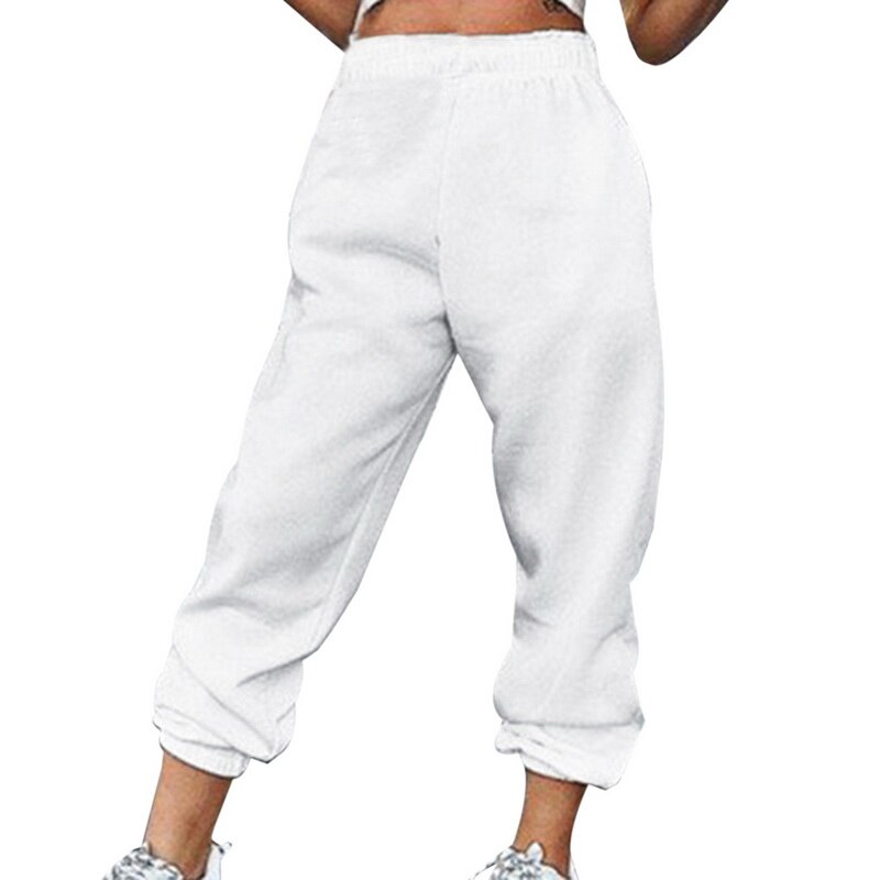 2xl plus size dames losse joggingbroeken joggingbroeken casual broeken hoge taille sport fitness workout hardloopbroeken bf broeken: Wit / Xxl