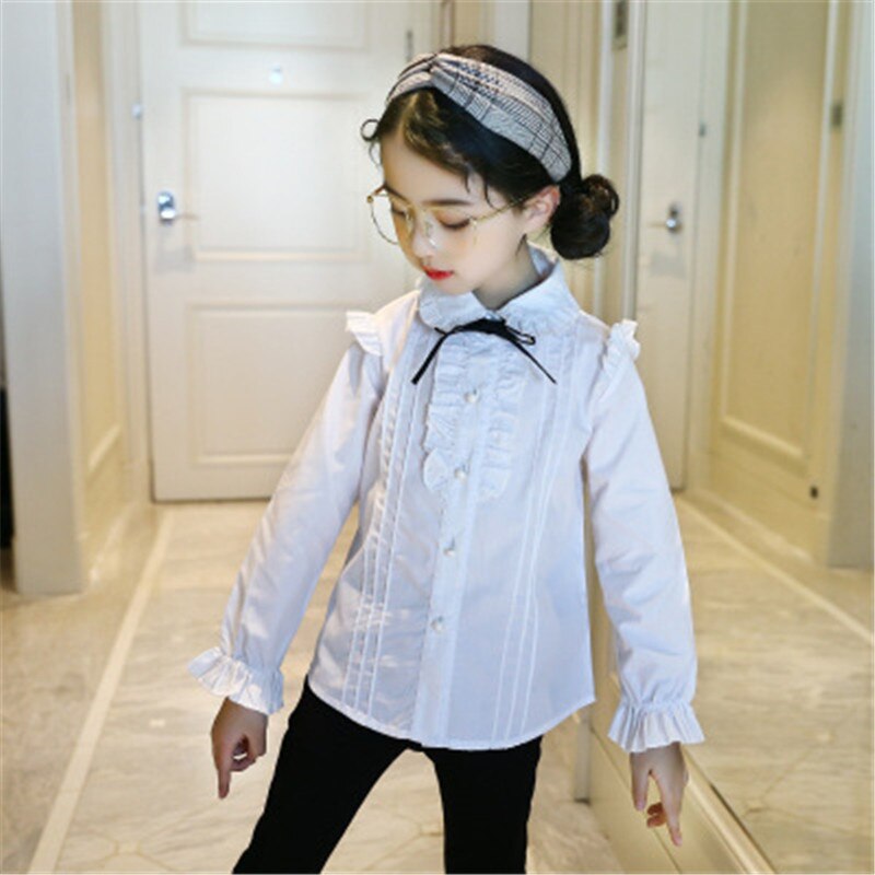 Camisas blancas para niñas, ropa de otoño , 10, 12 años, uniforme escolar para adolescentes, blusa para niñas, camisas, ropa para niños, ropa para niños
