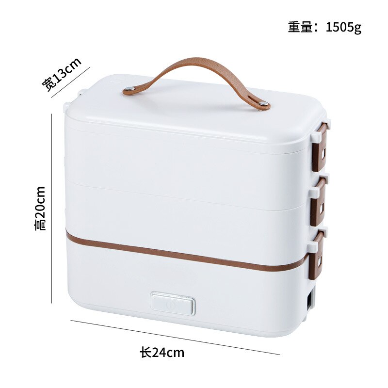 Electric lunch box Stainless steel liner portable split boiling heating insulation Mini student office food: Red