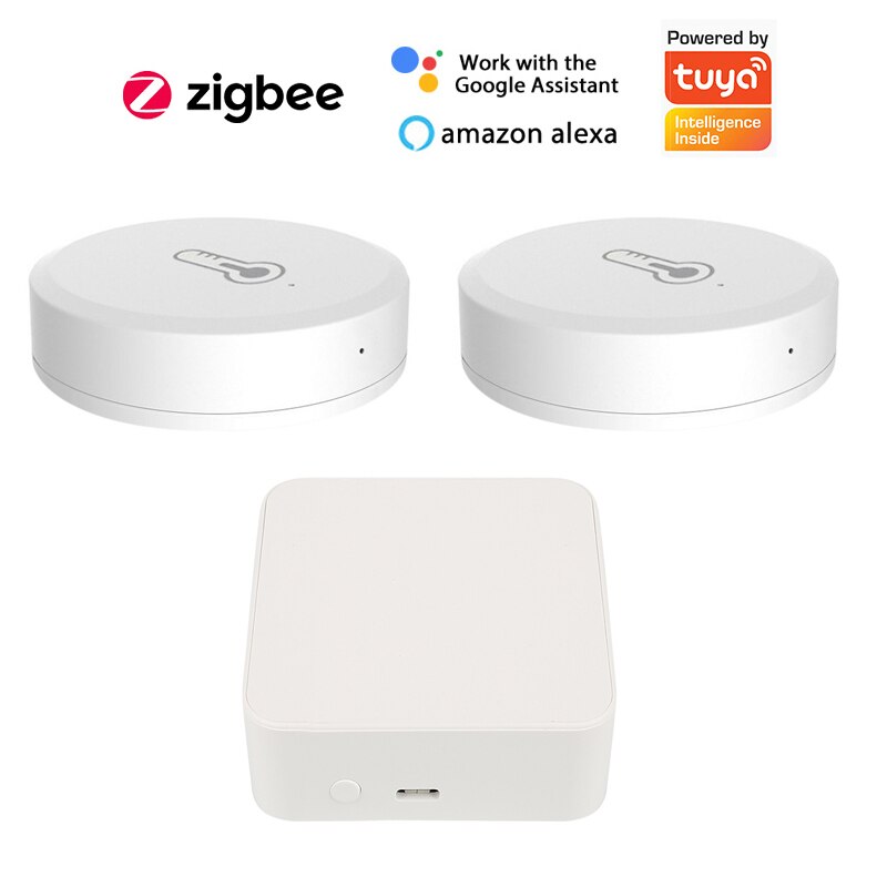 Zigbee Temperatuursensor Smart Home Thermometer Voor Tuya Smart Leven App Remote Monitor Werk Met Alexa Google Thuis Hub Nodig: Zigbee Gateway