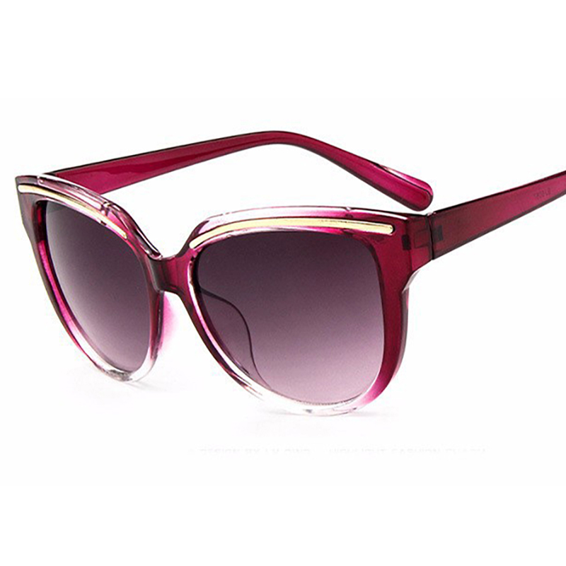 Diguyao marque de luxe solbriller oculos de sol feminino damemærke vintage cat eye black clout briller briller: Rosenrød