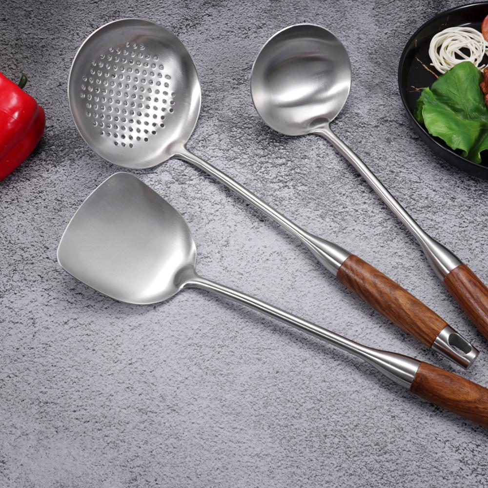 AOOSY 18/10 Stainless Steel Wok Spatula Turner Soup Spoon Slotted Spatula Spaghetti Server Kitchen Utensil Cook