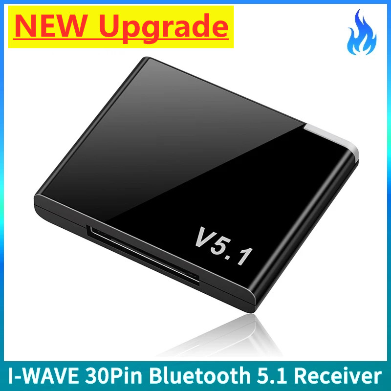 I-WAVE 30 Pin Bluetooth 5.1 Audio-ontvanger A2DP Muziek Mini Draadloze Adapter Voor iPhone IPod 30 Pin Jack Analoge luidspreker