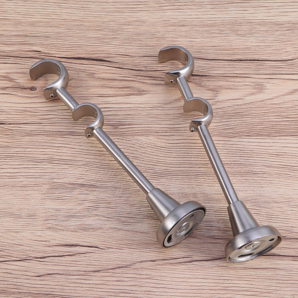2 PCS 20mm/25mm Heavy Duty Dual Curtain Rod Brackets Practical Curtain Drapery Rod Holder
