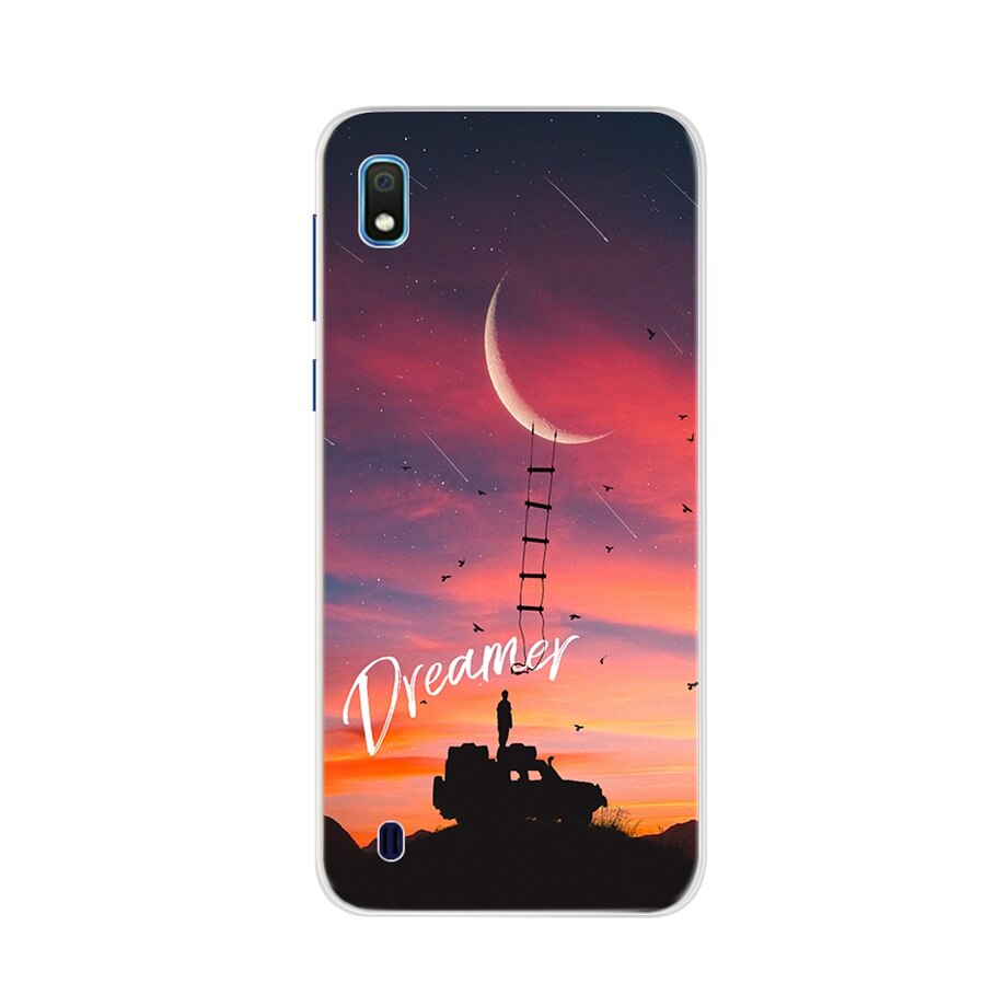 Voor Samsung Galaxy A10 Case Siliconen Telefoon Case Voor TPU Samsung A10 Achterkant EEN 10 A10 Protector Soft bloem Case Bumper: Abrikoos