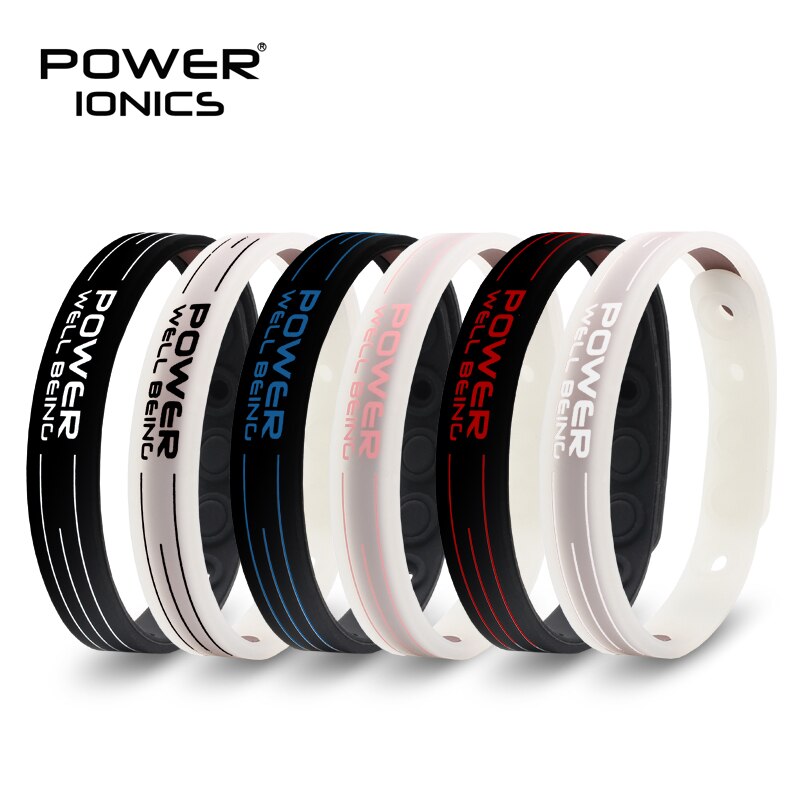 Power Ionics Bio Gezondheid Benifits Ion Balance Macht Therapie Silicone Sport Choker Toermalijn Germanium Polsband Armband