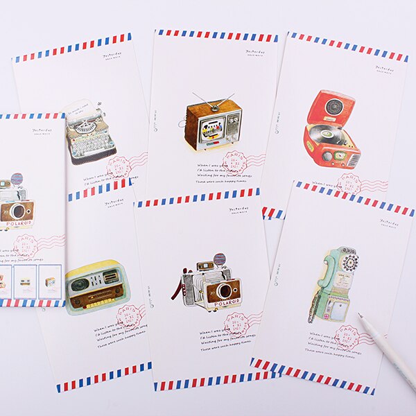 6 sztuk/zestaw wczoraj raz jeszcze pocztówka klasyczny pamięci kartki z życzeniami zestawy prezent urodzinowy karty wiadomość dostaw (ss-1734)