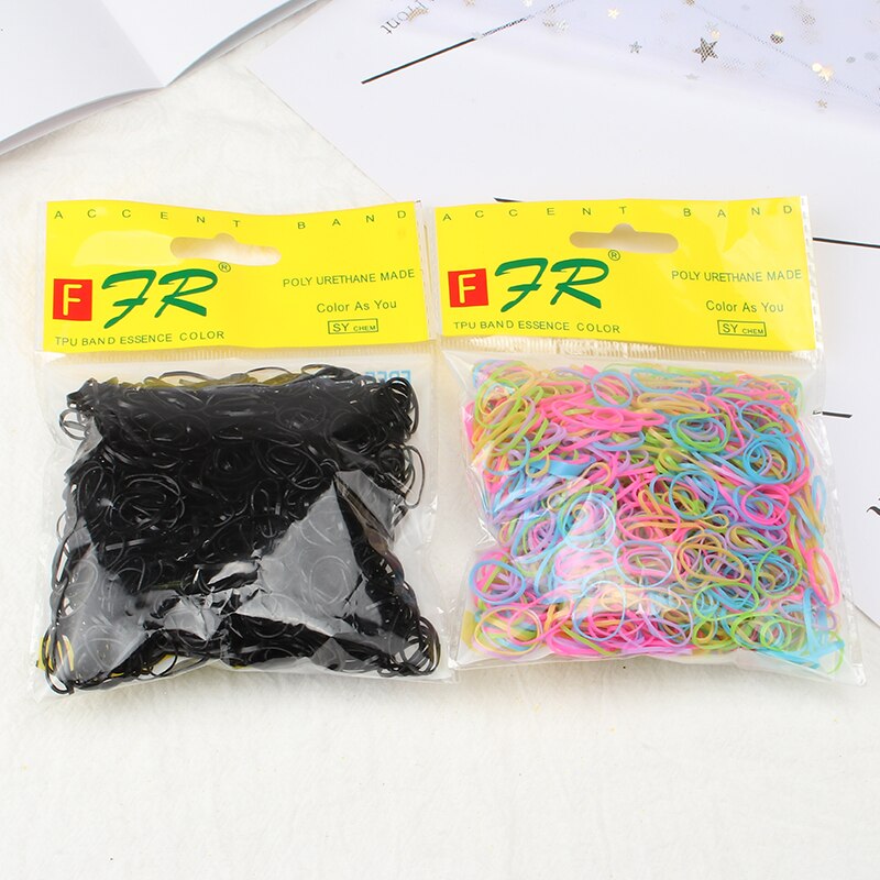 1000 Pcs 1Cm Schattig Meisje Kleurrijke Wegwerp Elasticiteit Rubberen Band Haar Band Paardenstaart Hoofd Touw Haar Ring Kind Haar accessoires: Style-11