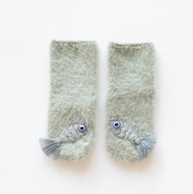 Chaussettes unisexes pour bébés filles | , motif de lapin étoile de mer, en coton doux, et confortable, vêtements d'hiver pour enfants, calcetines: blue fish / 12M