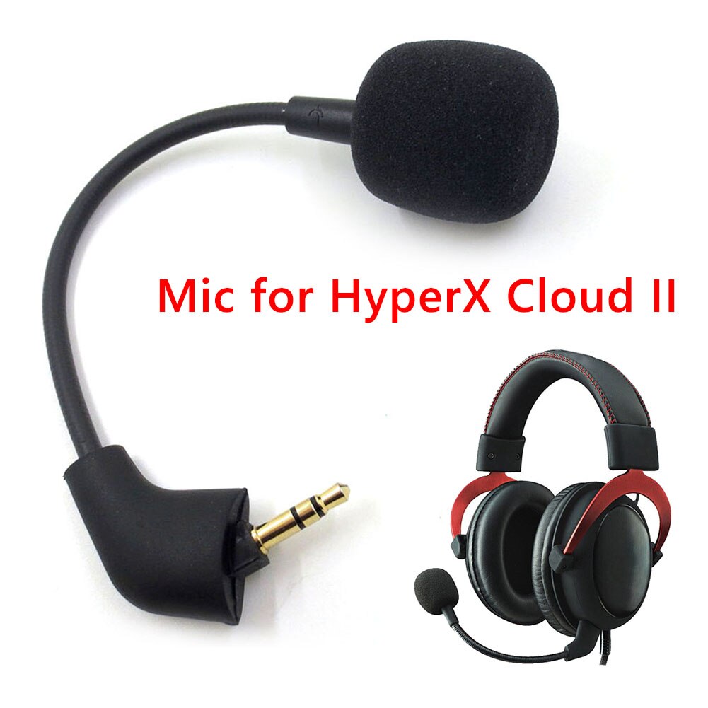 Replacement Game Mic 3.5mm Microphone for Kingston HyperX Cloud 2 II X Core Pro Silver Cloudx Alpha Gaming Headset