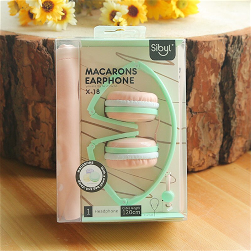 Urodziny prezenty śliczne słuchawki z mikrofonem cukierki kolor składany dla dzieci zestaw słuchawkowy słuchawki do smartfonów dziewczyna dzieci Xiaomi PC Laptop: green