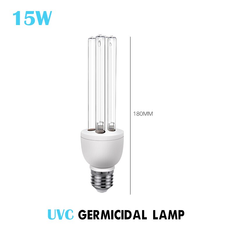 UVC Quartz Lamp E27 Ampoule LED E27 Quartz Lamp Ozone UV Sterilizer Light UV Sterilization Light Germicidal Disinfection Bulb: 15W UVC