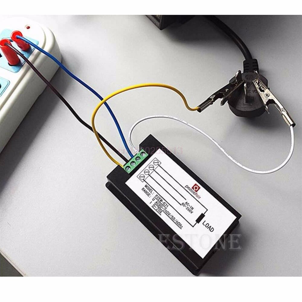 LCD Digital Volt Watt Power Meter Ammeter Voltmeter AC 80-260V 20A