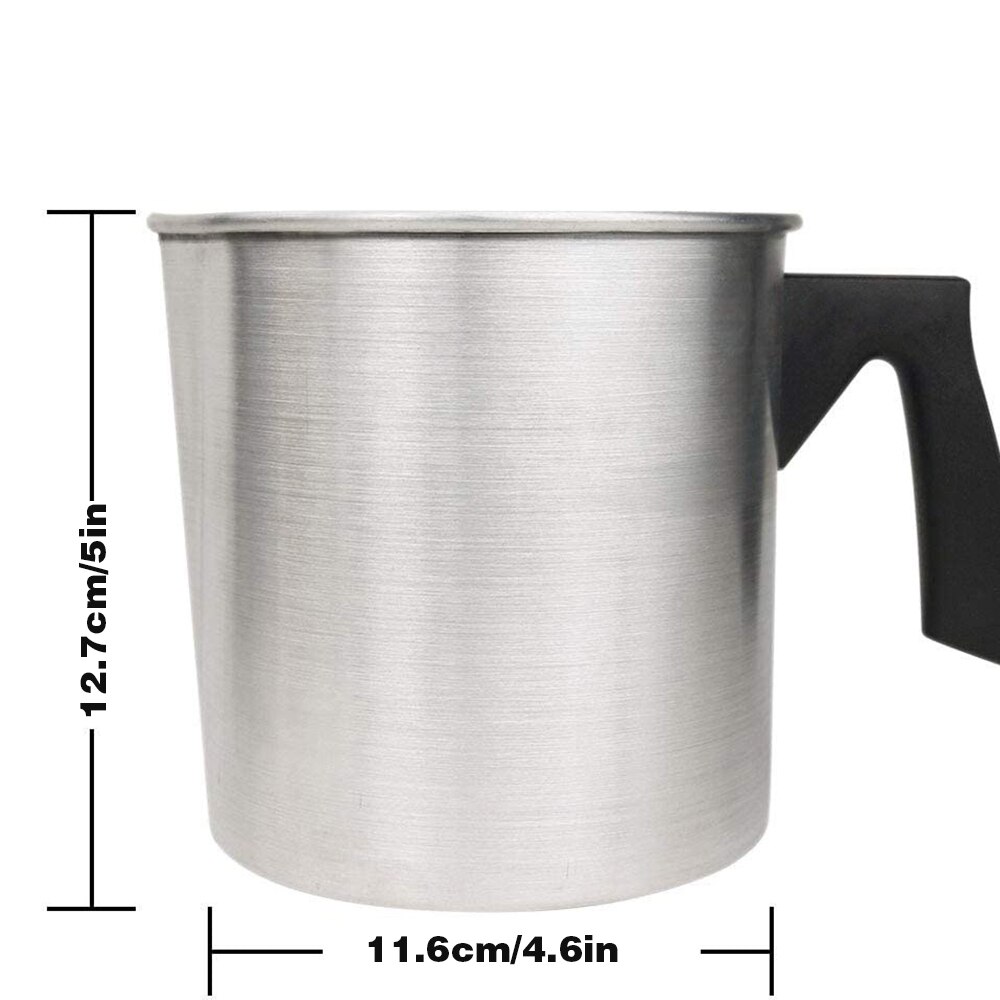 Vela de 1,2l para derretir cera, olla de aluminio para fundir jabón de vela de aromaterapia, herramienta de jabón hecha a mano antiadherente, utensilios de bricolaje fáciles de limpiar