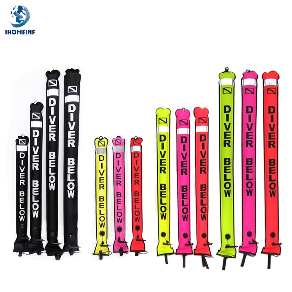 Oberflächenboje 1.5m 1.8m farbige tauchboje mit guter sichtbarkeit, aufblasbare sicherheitsboje für taucher, zubehör für tauchausrüstung