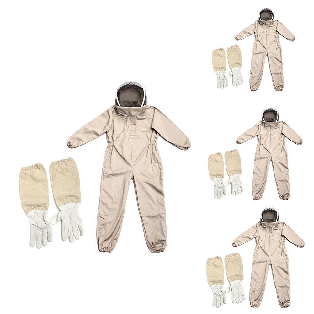 Apiary Veil Hood Ventilated Beekeeping Suit Safety Garden Bee Proof Protective Clothing With Glove Unisex Full Body