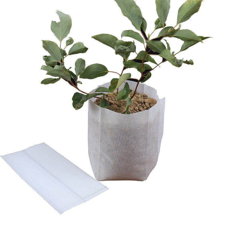 100pcs Biodegradable Non-woven Nursery Bags Plant Grow Bag Ventilation Fabric Seedling Pots Eco-Friendly Aeration Planting Pot