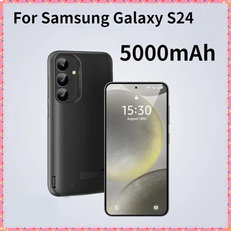 5000mAh Battery Case for Samsung Galaxy S24 Ultra Power Bank Charging Case for Samsung S24 Plus Battery Charger Case