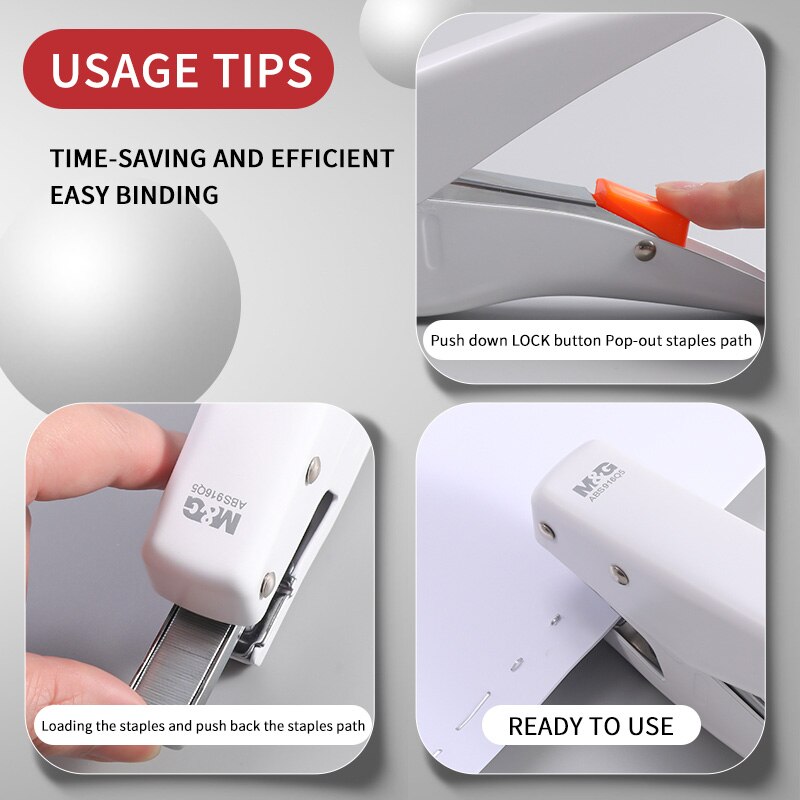 M&amp;G 25 Sheets Effortless Heavy Duty Stapler Power Saving Metal Paper Stapling Machine for School Office Supplies Stationery