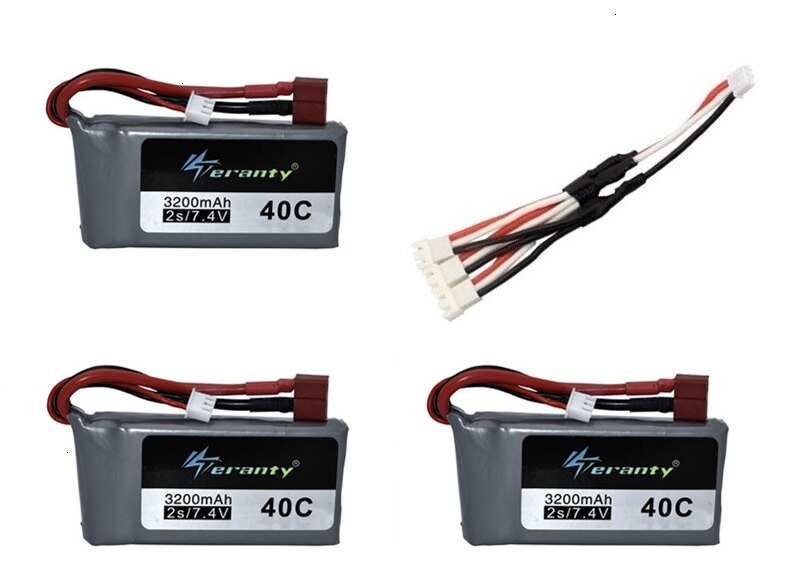7.4v 3200mah Lipo batterie pour Wltoys 12428 12423 RC quatre roues RC véhicule voiture 1500mAH 7.4v batterie Feiyue 03 Q39 RC partie chargeur