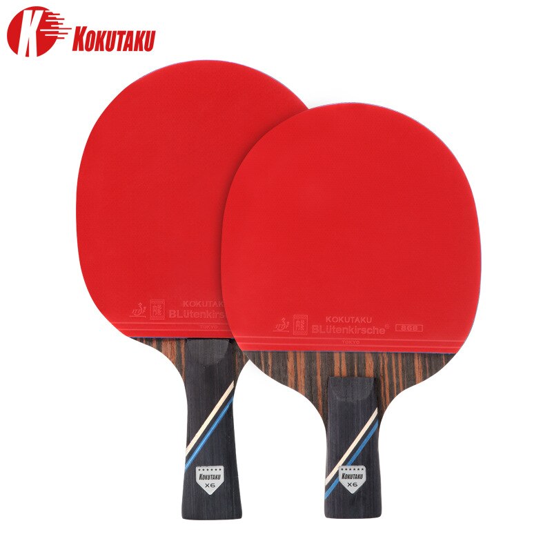 KOKUTAKU Table Tennis Racket ITTF 6 star Carbon Ping Pong Racket Blade Powerful Pips-in Rubber Tabletennis tenis Pingpong Bat