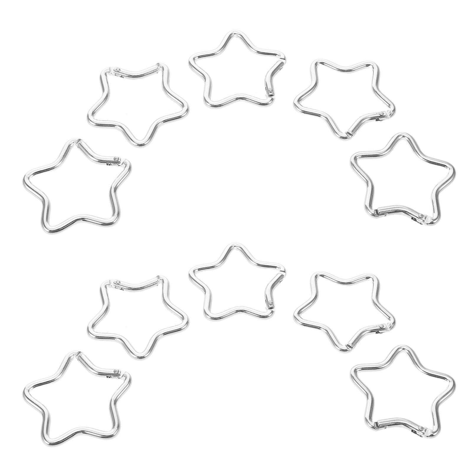 10Pcs Star Shaped Carabiner Clips Small Aluminum Alloy Keychain for Hanging Travel Climbing Camping Hiking Accessories