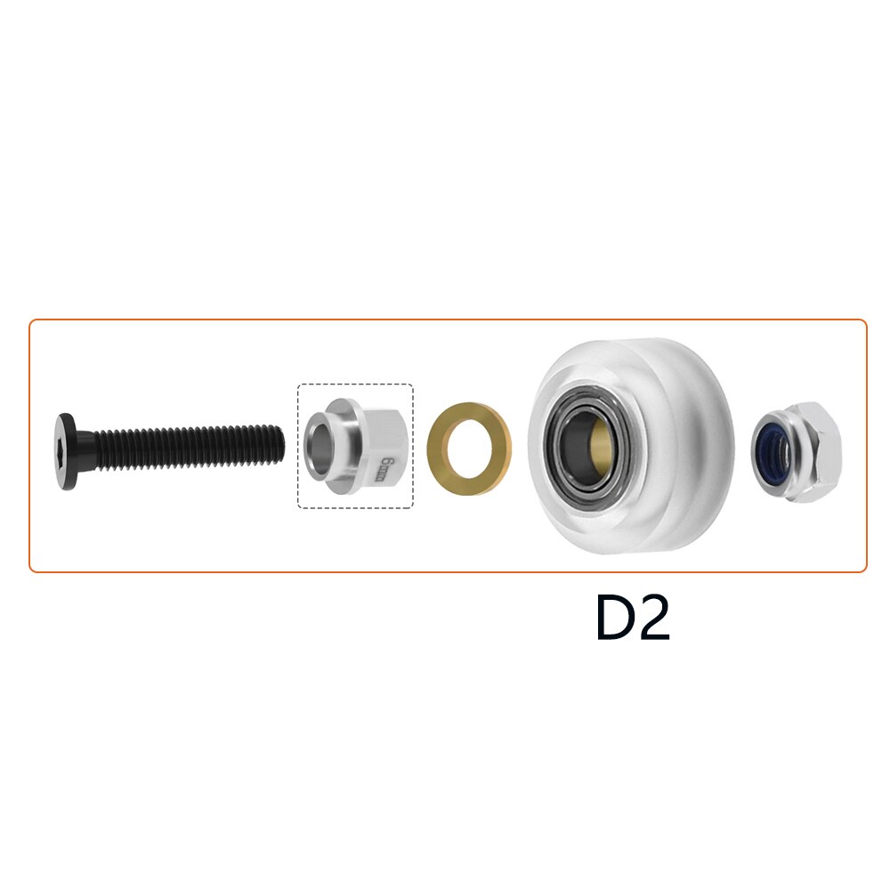 1Set 3D Printer RepRap CNC Strong Solid V wheel Kit for Openbuilds V-Slot rail,OX CNC, solid wheel Linear Extrusion: D2