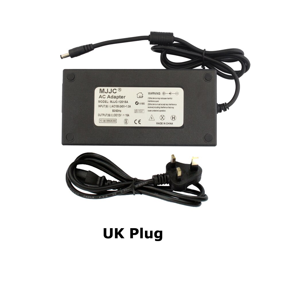 12 Volt Power Supply Unit 12V 15A Power Adapter 110V 220V to DC 12V LED Transformer 180W 12V LED Driver for LED Strip Light: 12V 15A with UK Plug