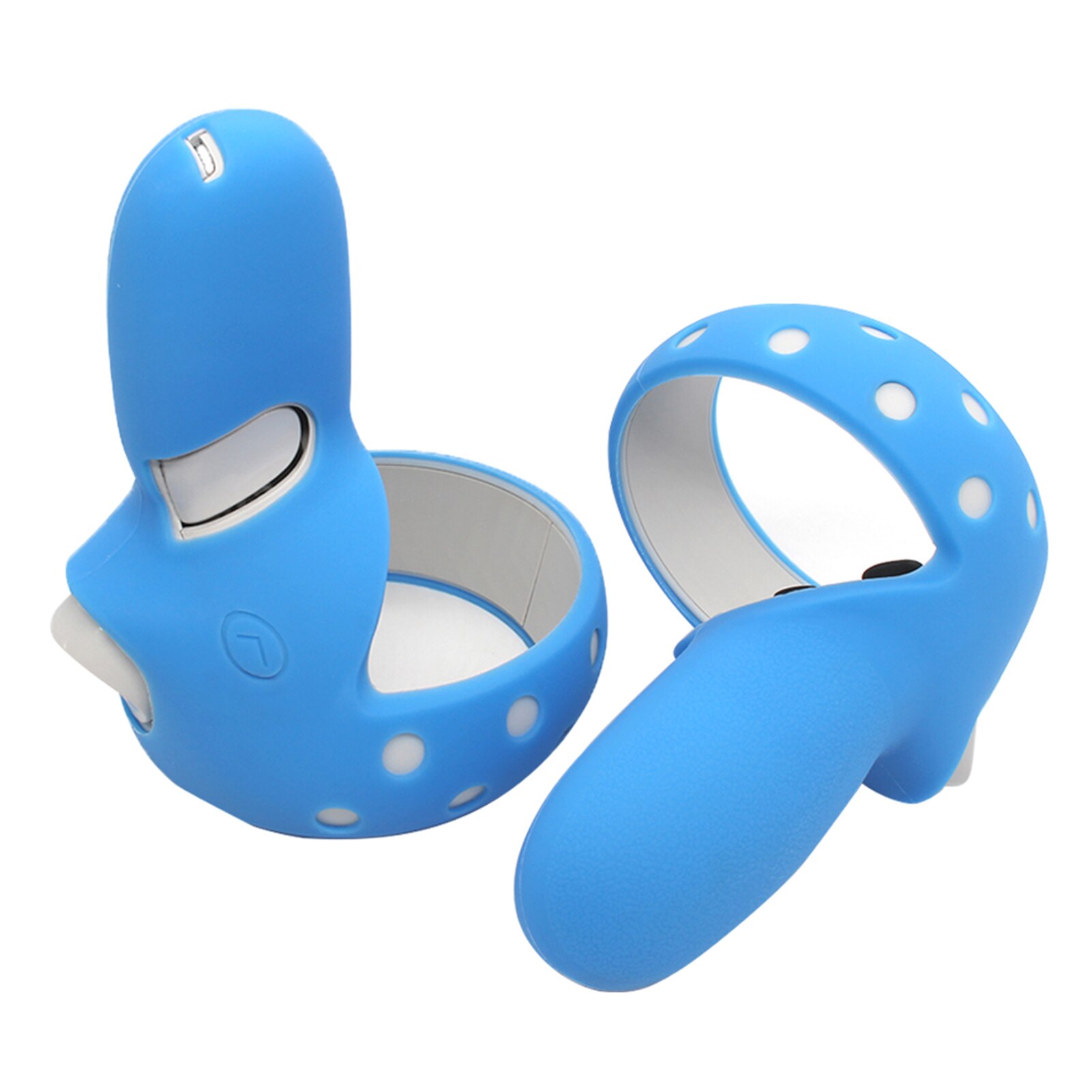 1pair VR Glasses Handheld Silicone Home Soft Smooth Touch Controller Grip Cover Dustproof Gaming Accessories for Oculus Quest 2: Blue