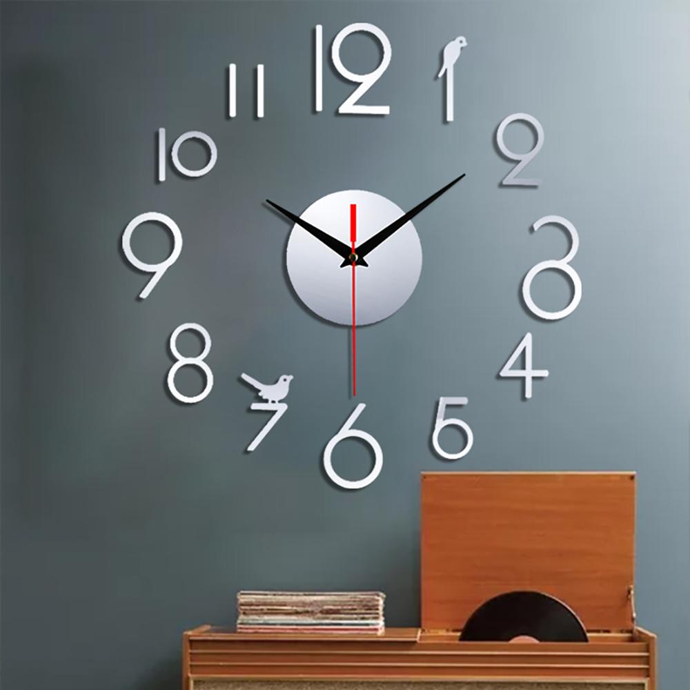 Moderne Diy Grote Wandklok 3D Spiegel Oppervlak Sticker Home Decor Art Giant Wandklok Horloge Met Romeinse Cijfers Grote klok Cd